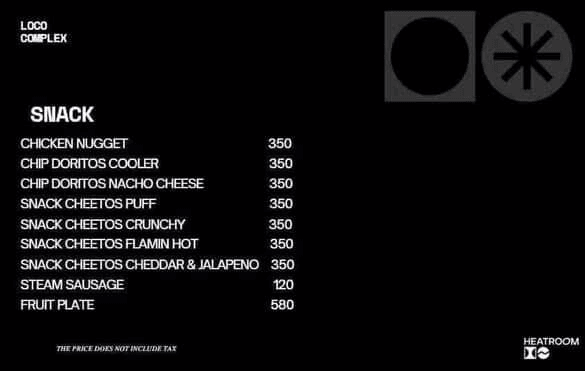 LOCO Complex Heatroom Menu - Image 4