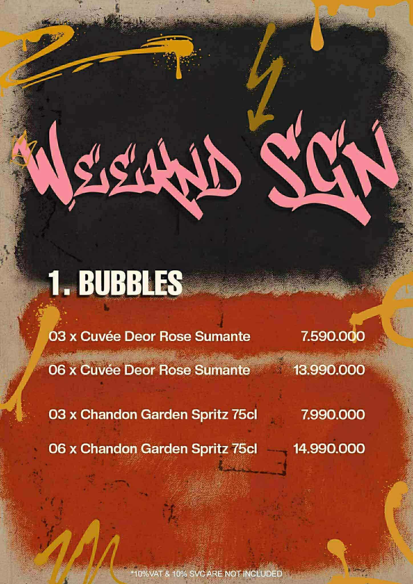 Weeknd SGN Menu - Image 1